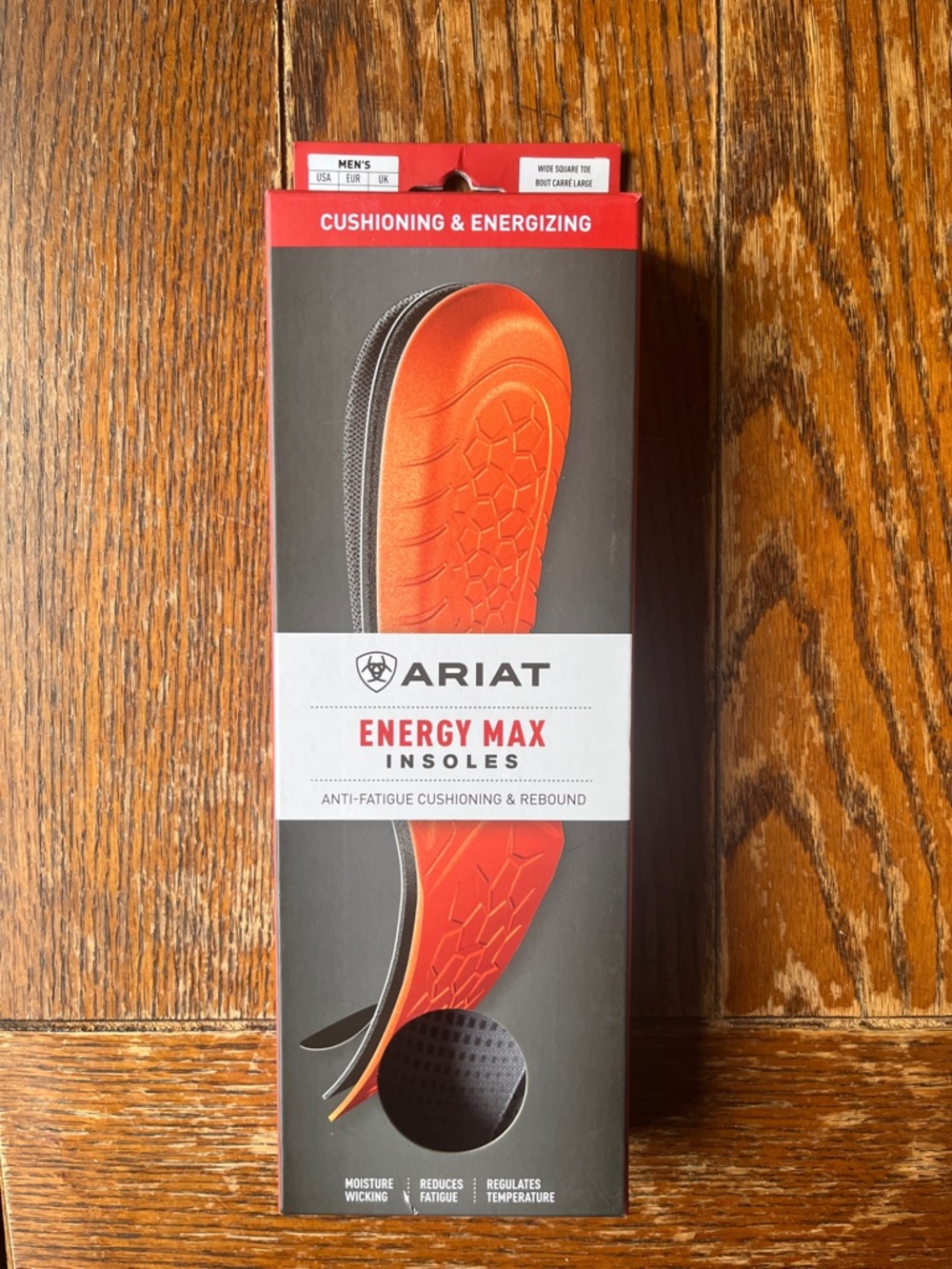 Ariat Energy Max Insoles in Orange and Black